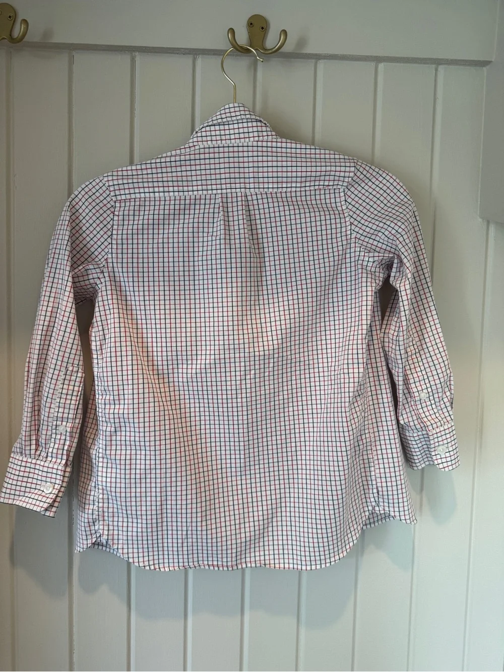 Boys GAP Shirt with Red & Navy Grid/Plaid Size S (6-7)
